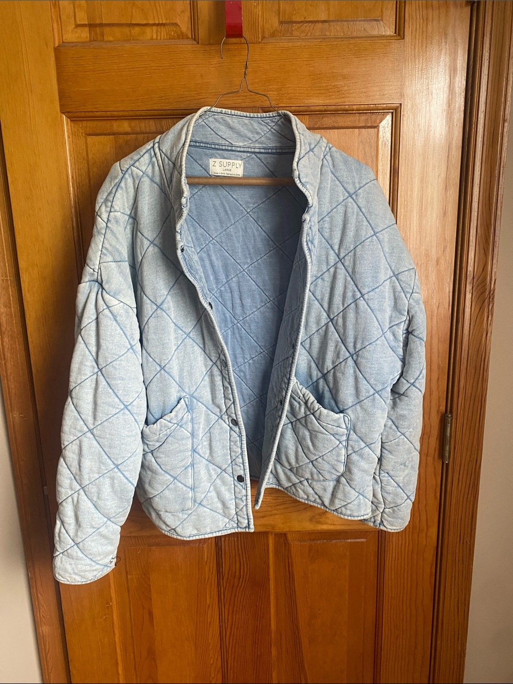 Z Supply Light Blue Diamond-Quilted Puffer Jacket